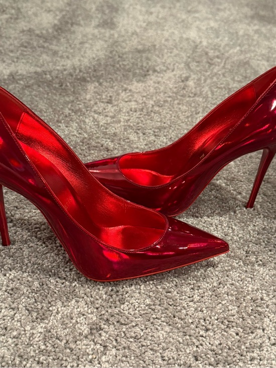 Christian Louboutin Shoes - Christian Louboutin Red Patent Pointed-Toe Stiletto Pumps